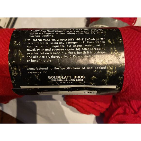 Vtg Sayelle Caron Monsanto Acrylic Worsted Yarn 4 oz 4-ply Devil Red 1024 NOS - Picture 6 of 6